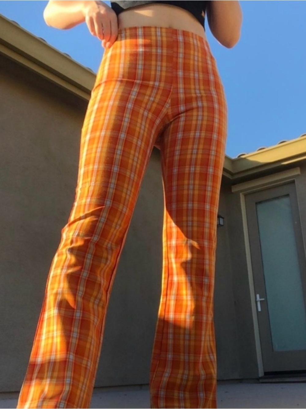Urban Outfitters / Guess plaid orange pants